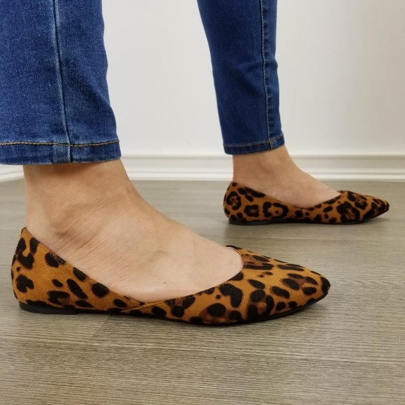 Leopard Print Vegan Suede Slip On Flats - Picture 13 of 16